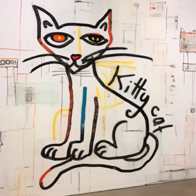 Kitty cat im Stil basquiat