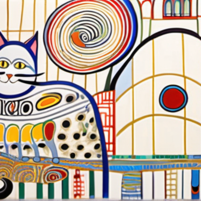 Schwanzl im Stil hundertwasser