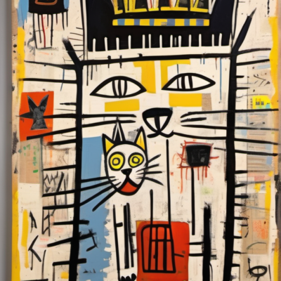 Wuschelpfote im Stil basquiat