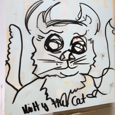 Witty the Cat im Stil basquiat