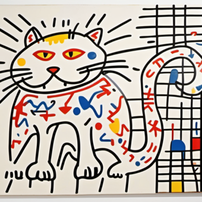 Schnurrwurm im Stil keith haring