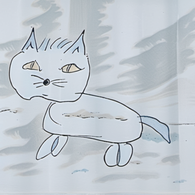 Wuschelbär im Stil hokusai