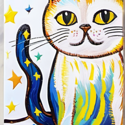 Mr. Fluffy im Stil van gogh