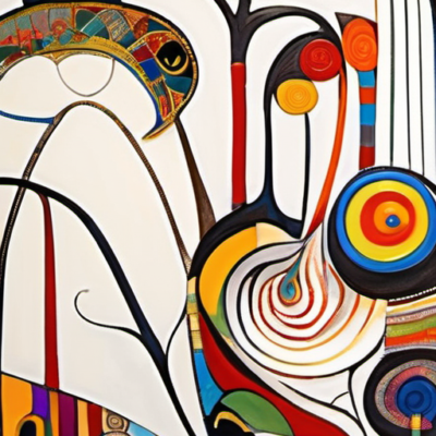Winkpfote im Stil hundertwasser