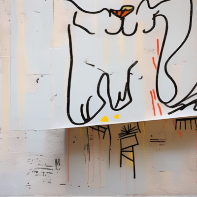 Wuschelbart im Stil basquiat