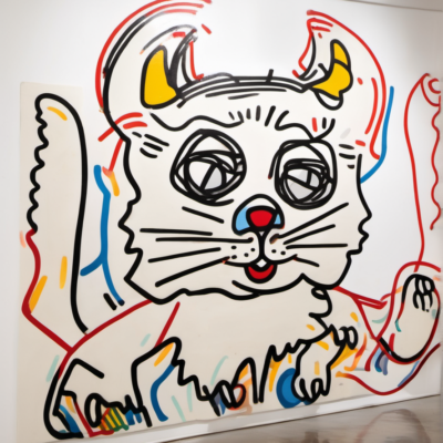 Witty the Cat im Stil keith haring