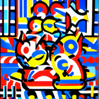 Grünlümmel im Stil keith haring
