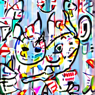 Grünlümmel im Stil basquiat