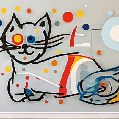Blaupfote im Stil kandinsky