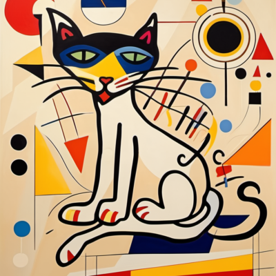 Kitty cat im Stil kandinsky