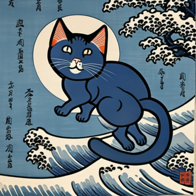 Schnurzwischel im Stil hokusai
