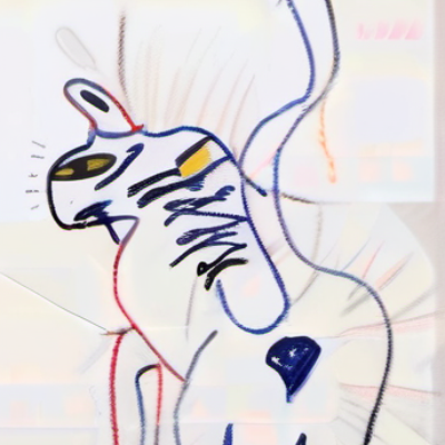 Mauz mit Herz im Stil basquiat