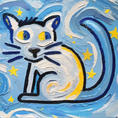Schwanzwischer im Stil van gogh