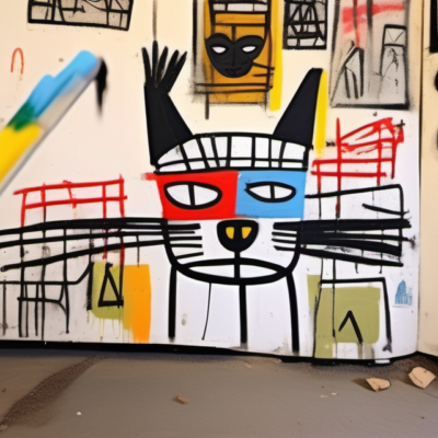 Wuschelblatt im Stil basquiat