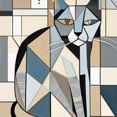 Wuschelkater im Stil picasso cubism