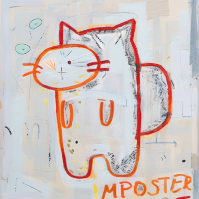 Wischelkatze im Stil basquiat