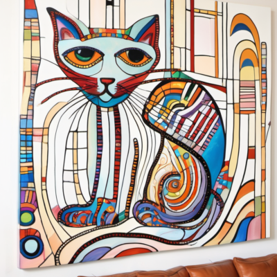 Kitty cat im Stil hundertwasser
