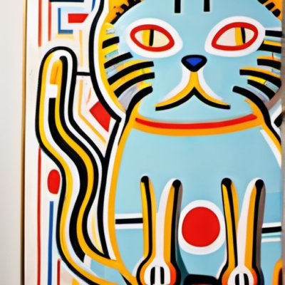 Mr. Fluffy im Stil keith haring