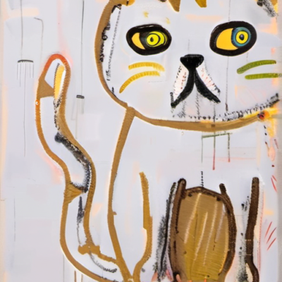 Mr. Fluffy im Stil basquiat