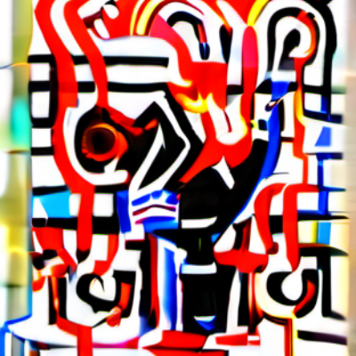 Zickzack im Stil keith haring