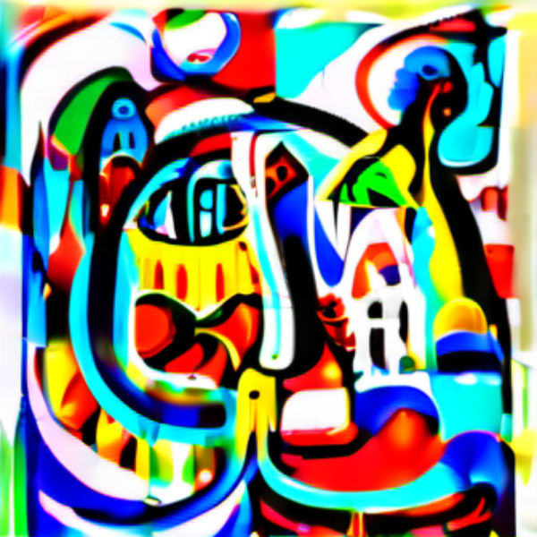 Wuschelkatz im Stil hundertwasser