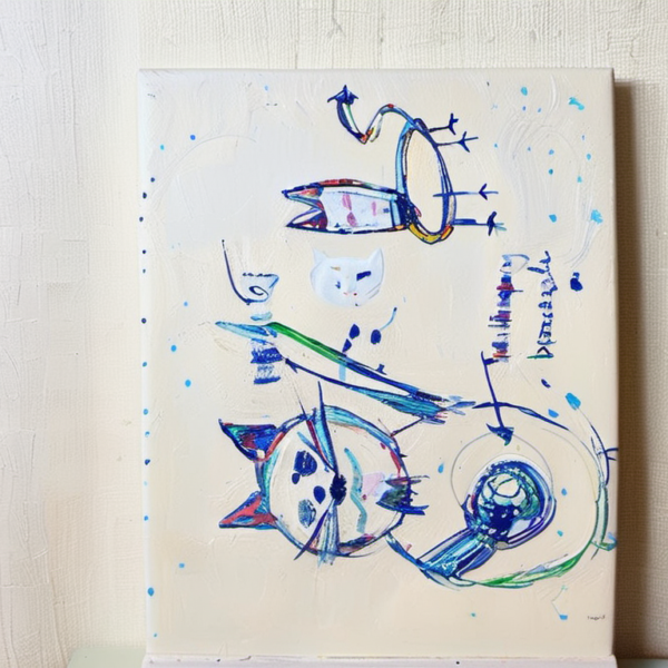 Katze im Stil hundertwasser